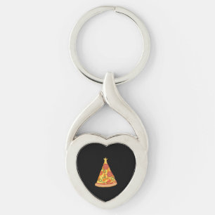 kerstpizza sleutelhanger