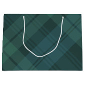 Kerstplaid stijlvolle groene blauwe klassieke vaka groot cadeauzakje (Voorkant)