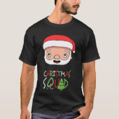 Kerstplein met Santa Claus Funny Face T-shirt (Voorkant)