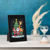 Kerstploeg Kerstman Giraffe Elf Dabbing Matching Fotoplaat (Zijkant)