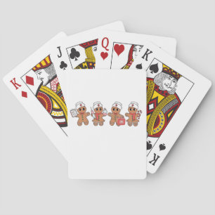 Kerstploeg Kerstman Peperkoek Verpleegkundige Team Pokerkaarten