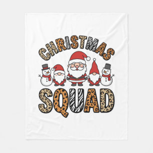 Kerstploeg Kerstman Sneeuwman Luipaardprint Ontwer Fleece Deken