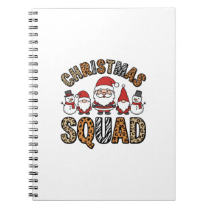 Kerstploeg Kerstman Sneeuwman Luipaardprint Ontwer Notitieboek