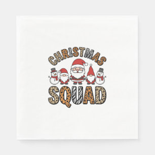Kerstploeg Kerstman Sneeuwman Luipaardprint Ontwer Servet