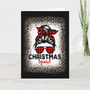 Kerstploeg Vrouwen Rommelige Knot Buffalo Luipaard Kaart