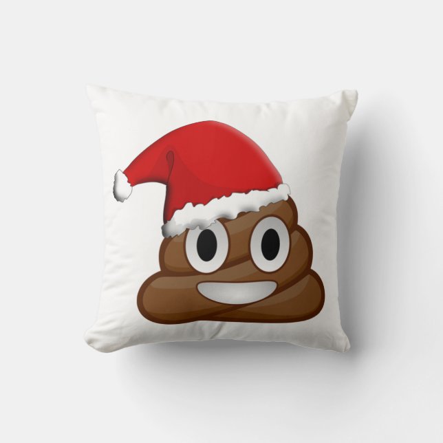 Kerstpoep emoji kussen (Voorkant)