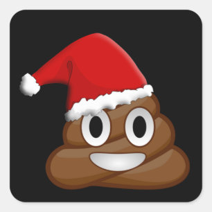 Kerstpoep emoji vierkante sticker