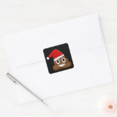 Kerstpoep emoji vierkante sticker (Envelop)