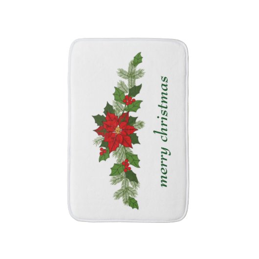 Kerstpoinsettia Badmat (Voorkant Verticaal)