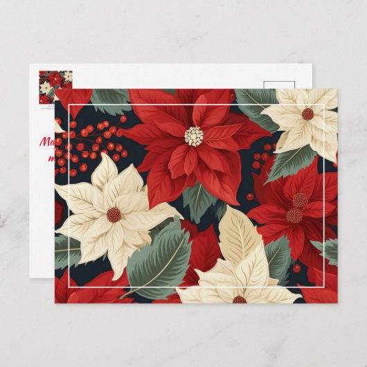 Kerstpoinsettia Briefkaart (Voorkant / Achterkant)