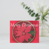Kerstpoinsettia ~ Briefkaart (Staand voorkant)