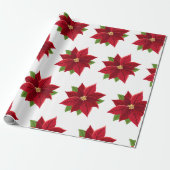 Kerstpoinsettia Cadeaupapier (Uitgerold)