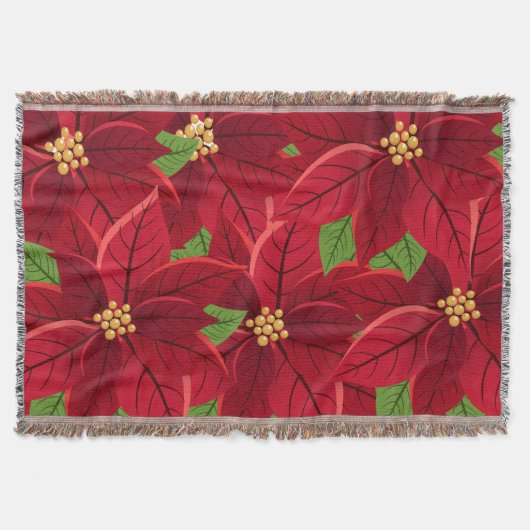 Kerstpoinsettia Deken (Voorkant)