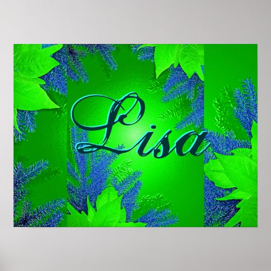 Kerstpoinsettia Green Lisa Poster (Voorkant)