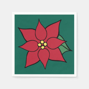 Kerstpoinsettia Holiday Party Napkins Servet
