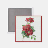Kerstpoinsettia Magneet (Voorkant / Achterkant)