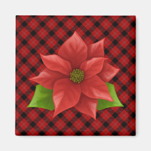 Kerstpoinsettia Magnet Magneet