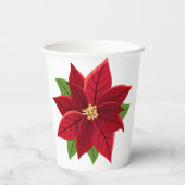Kerstpoinsettia Papieren Bekers (Achterkant)