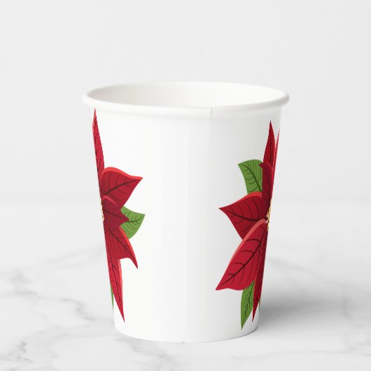 Kerstpoinsettia Papieren Bekers (Rechts)