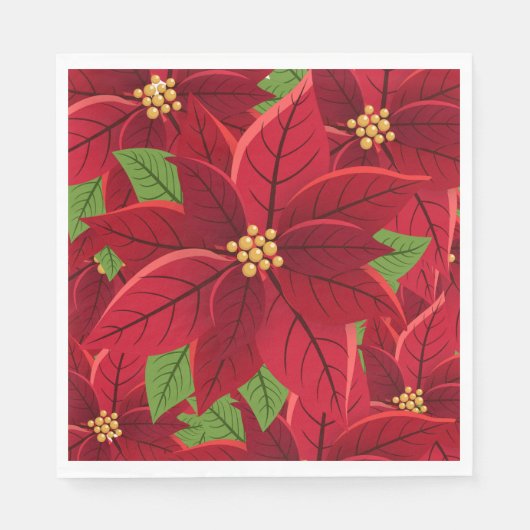 Kerstpoinsettia Servet (Voorkant)