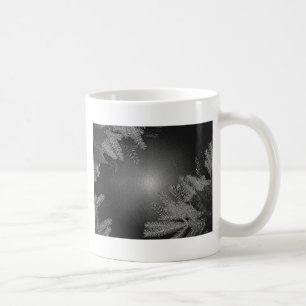 Kerstpoinsettia zwart en grijs koffiemok