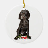 kerstpointer Puppy Keramisch Ornament (Voorkant)