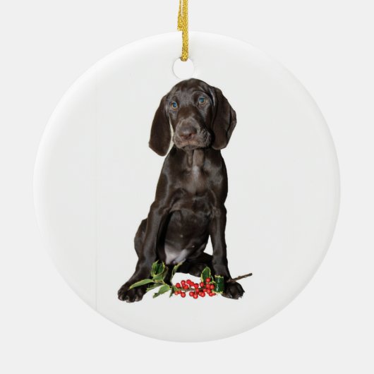 kerstpointer Puppy Keramisch Ornament (Achterkant)