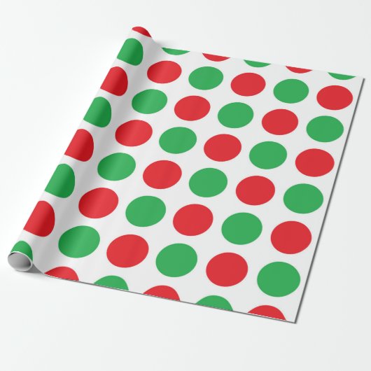 kerstpoka Dots Cadeaupapier (Uitgerold)