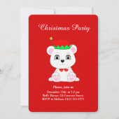 Kerstpolair Beer Elf over uitnodiging van de Rode  (Voorkant)