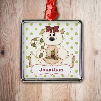 Kerstpolaristisch Beer op maat Metalen Ornament