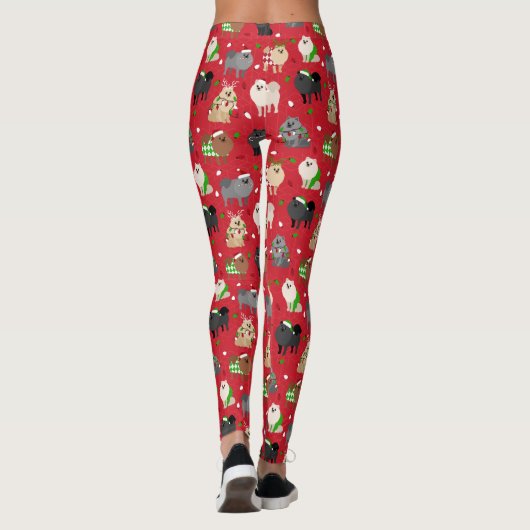 Kerstpomeraniërs Leggings (Achterkant)