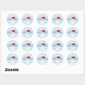 Kerstpoolbeer Ronde Sticker (Vel)