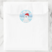Kerstpoolbeer Ronde Sticker (Tas)