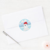 Kerstpoolbeer Ronde Sticker (Envelop)
