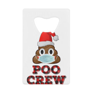 Kerstpoolokreukjes Shirt Gezichtsmasker Poop Emoji Kredietkaart Flessenopener