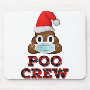 Kerstpoolokreukjes Shirt Gezichtsmasker Poop Emoji Muismat