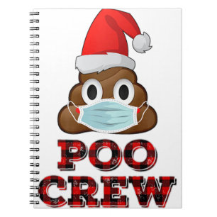 Kerstpoolokreukjes Shirt Gezichtsmasker Poop Emoji Notitieboek