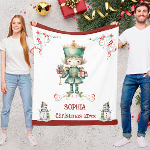 Kerstpopdekentje voor kinderen met naam fleece deken