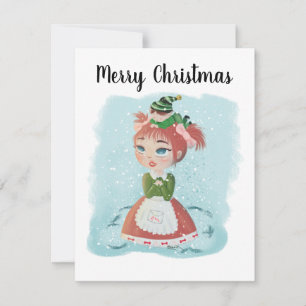 kerstpopkaart met bericht feestdagenkaart