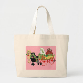 kerstporselon Wagon Grote Tote Bag