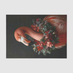 Kerstportret van een flamingo decoupage tissuepapier