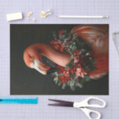 Kerstportret van een flamingo decoupage tissuepapier (Craft)