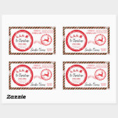 kerstpost van Santa North Pole-bezorging Rechthoekige Sticker (Vel)