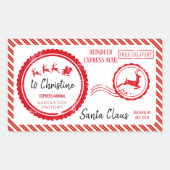 kerstpost van Santa North Pole-bezorging Rechthoekige Sticker (Voorkant)