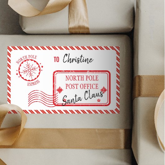 kerstpost van Santa North Pole-bezorging Rechthoekige Sticker