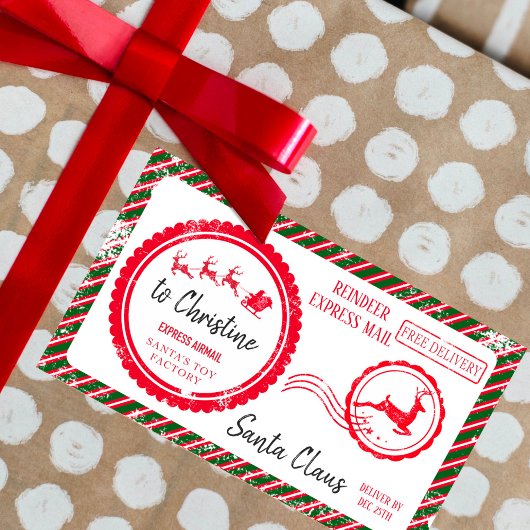 kerstpost van Santa North Pole-bezorging Rechthoekige Sticker