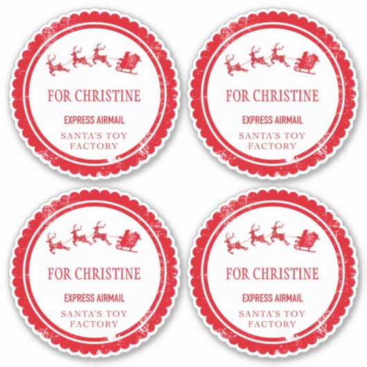 kerstpost van Santa North Pole-bezorging Sticker (Voorkant)