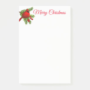 kerstpost waarop Notitieblok-rode kardinaal wordt Post-it® Notes