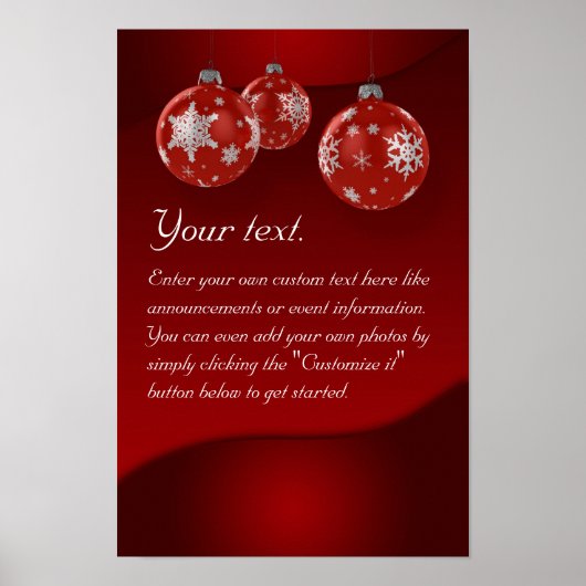 Kerstposter met ornamenten poster (Voorkant)