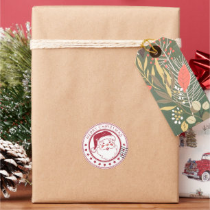 Kerstpostzegels Leuke Schattigee Santa Baby Ronde Sticker